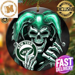 New York Jets NFL Skull Joker 2023 Xmas Gifts Personalized Christmas Decoration Ornament