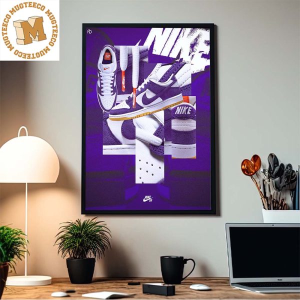 Nike SB Dunk Low Purple Suede Home Decor Poster Canvas