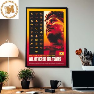 Patrick Mahomes Kansas City Chiefs Fastest Player To Defeat All Other 31 NFL Teams Home Decor Poster Canvas