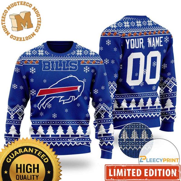 Personalized Buffalo Bills NFL Custom Name Number 2023 Holiday Gifts Ugly Christmas Sweater