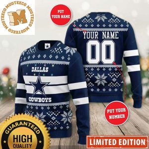 Personalized Dallas Cowboys Christmas Light Ugly Sweater – Cowboys Ugly Sweater