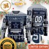 Personalized Dallas Cowboys Disney Donald Duck Mickey Mouse Goofy Players 2023 Christmas Ugly Sweater