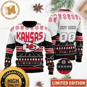 Personalized Kansas City Chiefs Custom Name Number Ugly Wool Sweater Christmas