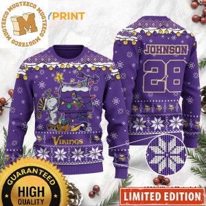 Personalized Minnesota Vikings Snoopy Custom Purple Ugly Sweater