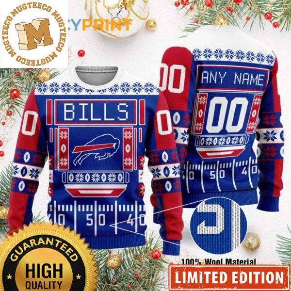 Personalized NFL Buffalo Bills Custom Name And Number Ugly Christmas Sweater