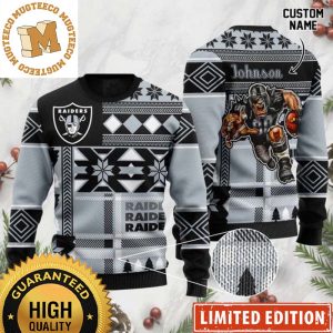 Personalized Raiders Snowflake Christmas Ugly Sweater