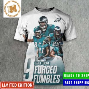 Philadelphia Eagles 9 League Leading Forced Fumbles All Over Print Shirt