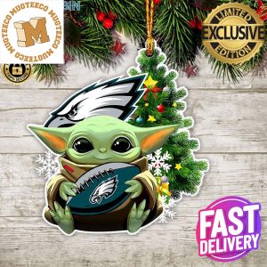 Philadelphia Eagles Baby Yoda NFL Christmas Tree Decorations Ornament