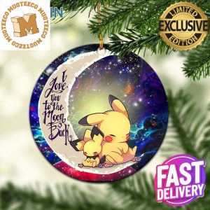 Pikachu Pokemon Sleep Love You To The Moon And Back Galaxy 2023 Holiday Gifts Christmas Decorations Ornament