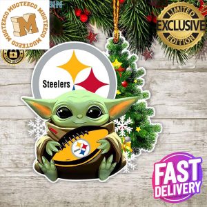 Pittsburgh Steelers Baby Yoda NFL Christmas Tree Decorations Ornament