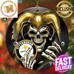 Pittsburgh Steelers NFL Skull Joker 2023 Holiday Gifts Chirstmas Decorations Ornament