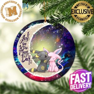 Pokemon Couple Espeon Umbreon Love You To The Moon And Back Galaxy Custom Name Christmas Decorations Ornament