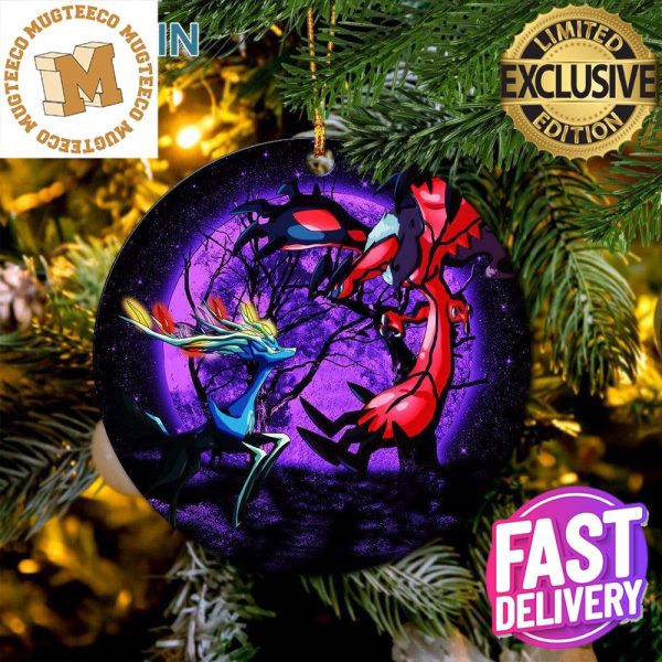 Pokemon X Y Yveltal And Xerneas Moonlight 2023 Holiday Gifts Custom Name Christmas Decorations Ornament