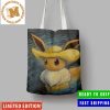 Pokemon x Van Gogh Museum Pikachu Art Inspired By Van Gogh Canvas Leather Tote Bag
