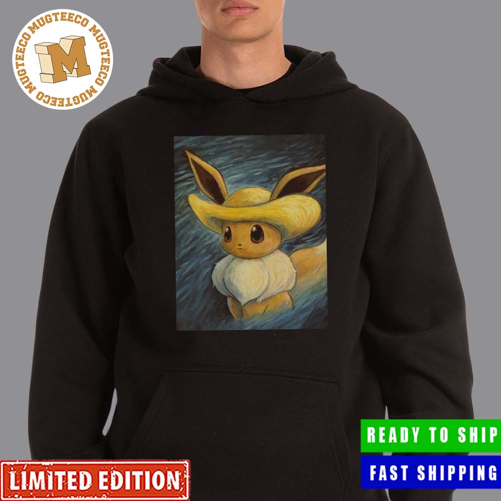 Pokemon x Van Gogh Museum Eevee Art Inspired By Van Gogh Essentials T-Shirt  - Mugteeco