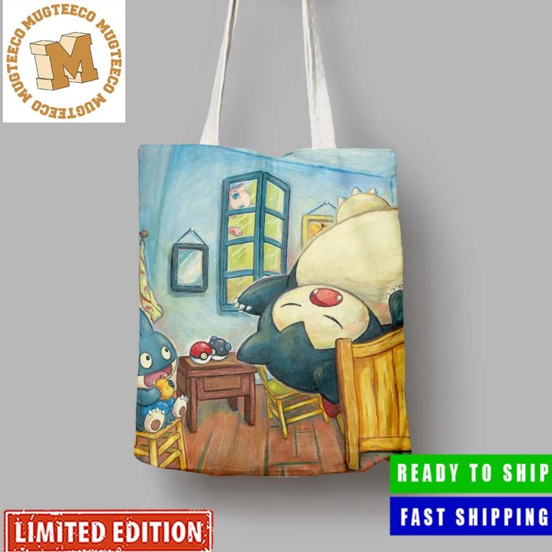 Pokemon x Van Gogh Museum Smeargle Art Inspired By Van Gogh Canvas Leather Tote  Bag - Mugteeco