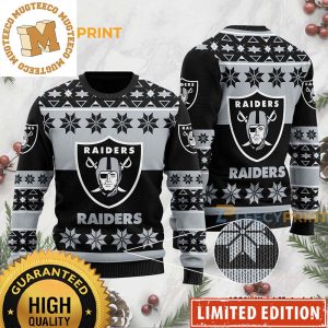 Raiders Football Team Logo Black Christmas Ugly Sweater