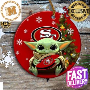 San Francisco 49ers Baby Yoda NFL 2023 Gifts Christmas Decorations Ornament