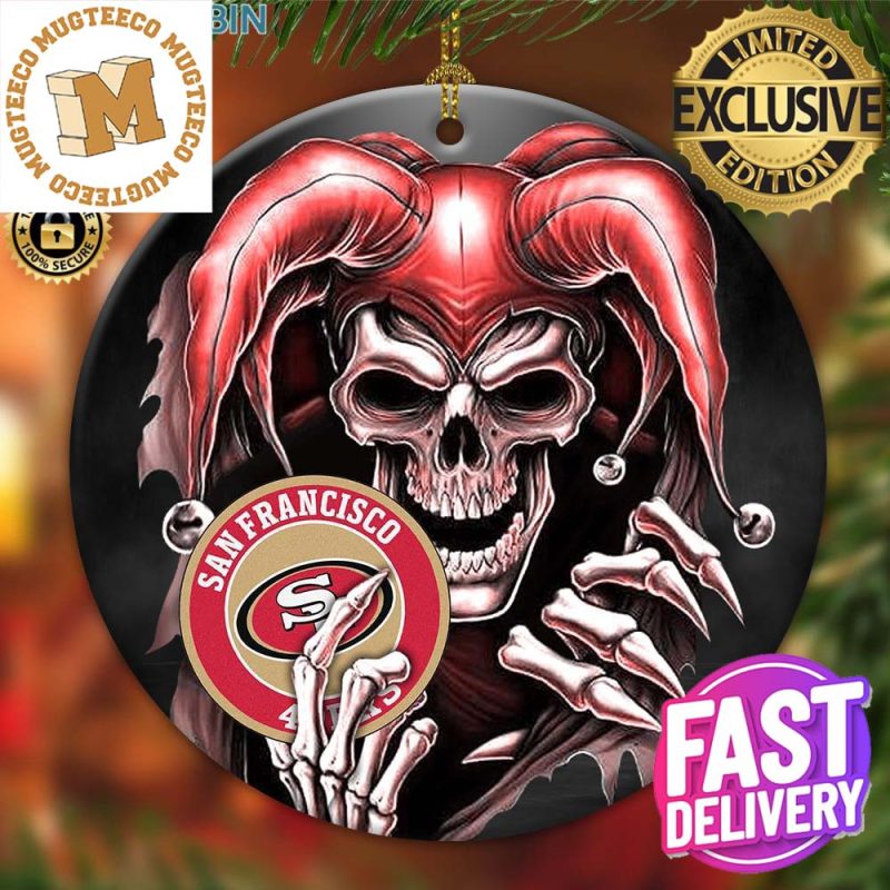 San Francisco 49ers Football Skull Logo Unique Christmas Ornament