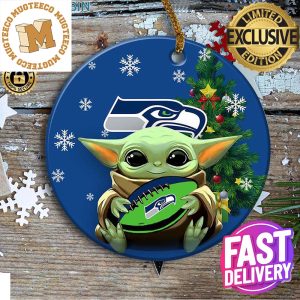 Seattle Seahawks Baby Yoda NFL Custom Name 2023 Gifts Christmas Decorations Ornament