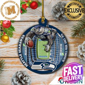Seattle Seahawks Football Mascot NFL Custom Name 2023 Gifts Christmas Decorations Ornament