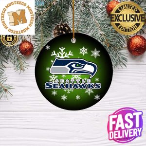 Seattle Seahawks NFL Custom Name 2023 Gifts Merry Christmas Decorations Ornament