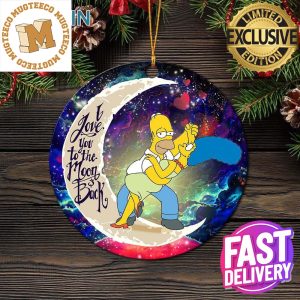 Simpsons Family Love You To The Moon And Back Galaxy 2023 Holiday Couple Gifts Custom Name Xmas Ornament