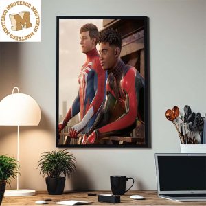 Spider Man 2 PS5 Peter Parker And Miles Morales Peaceful Scene Home Decor Poster Canvas