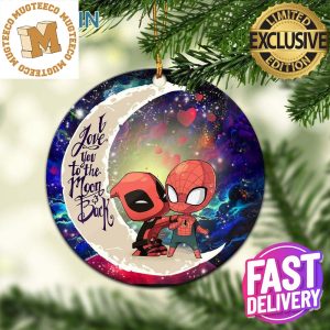 Spiderman And Deadpool Couple Love You To The Moon And Back Galaxy Christmas Decorations Ornament
