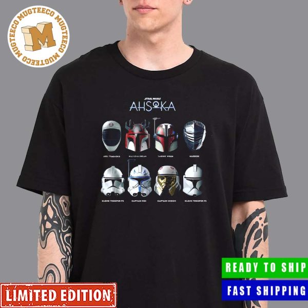 Star Wars Ahsoka All Helmets Gifts For Fan Unisex T-Shirt