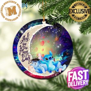 Stitch And Eeyore Couple Love You To The Moon And Back Galaxy Xmas Custom Name Tree Decorations Ornament