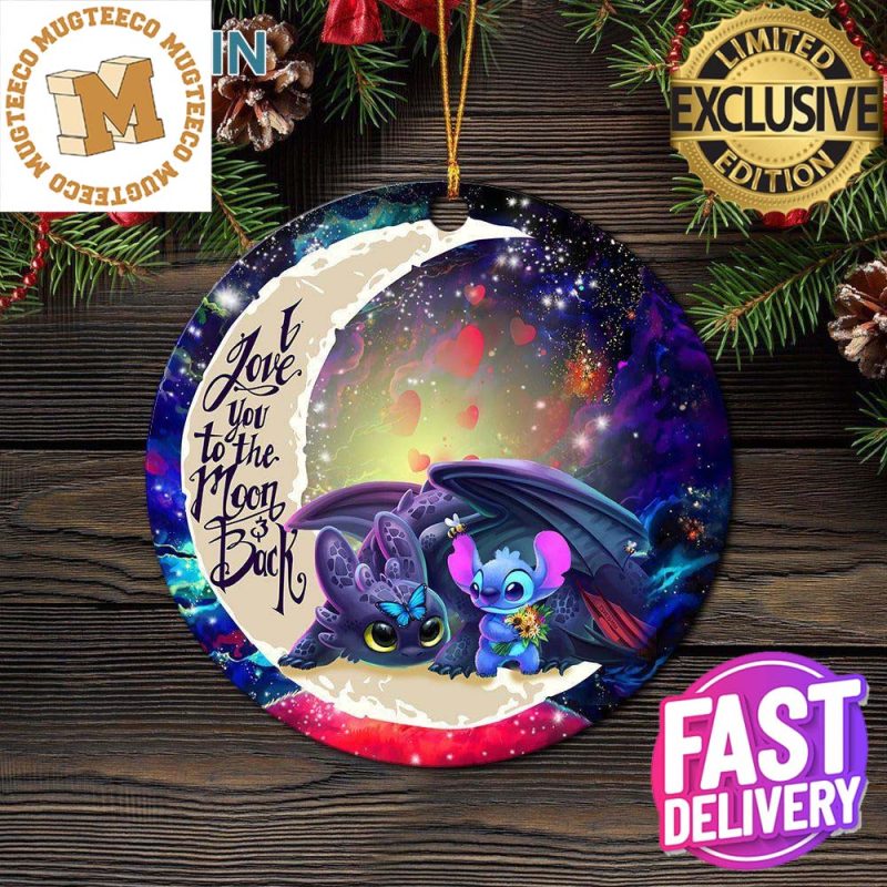 Cute Deadpool And Stitch I Love You To The Moon And Back Christmas Tree  Decorations 2023 Xmas Ornament - Masteez