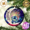 Stitch Love You To The Moon And Back Galaxy Xmas Custom Name Tree Decorations Ornament