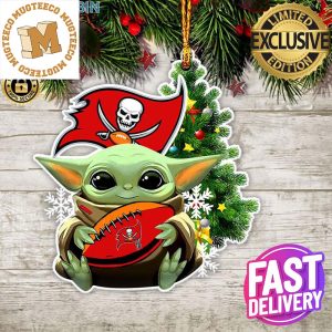 Tampa Bay Buccaneers Baby Yoda NFL Christmas Tree Decorations Ornament