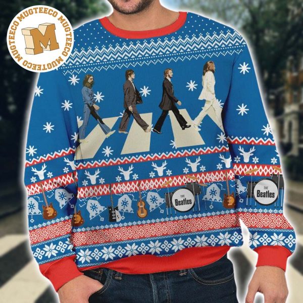 The Beatles Abbey Road Xmas Gifts For Fan 2023 Holiday Ugly Christmas Sweater