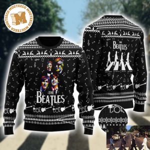 The Beatles Band Abbey Road Classic 3D Knitted Ugly Christmas Sweater