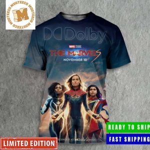 The Marvels Dolby Poster Captain Marvel Is Back For A Cosmic Team Up All Over Print Shirt