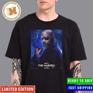 The Marvels Nick Fury Characters Poster In Theaters November 10 Unisex T-Shirt