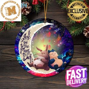 Totoro Ghibli Snorlax Pokemon Love You To The Moon And BackPersonalized 2023 Holiday Merry Christmas Decorations Ornament