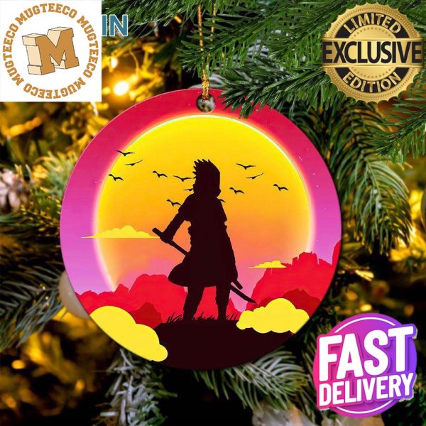 Uchiha Sasuke Naruto Sunset Personalized 2023 Holiday Merry Christmas Decorations Ornament