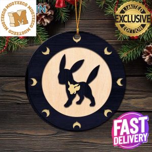 Umbreon Eevee Evolution Pokemon Personalized 2023 Holiday Merry Christmas Decorations Ornament