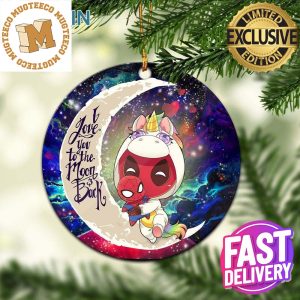 Unicorn Deadpool And Spiderman Avenger Love You To The Moon And Back Personalized 2023 Holiday Merry Christmas Decorations Ornament