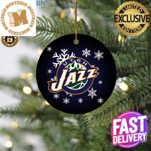 Utah Jazz NBA 2023 Holiday Gifts Custom Name Christmas Ornament