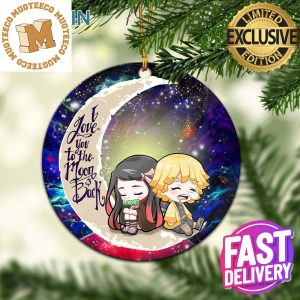 Zenitsu And Nezuko Chibi Demon Slayer Love You To The Moon And Back 2023 Holiday Gifts Custom Name Christmas Ornament