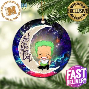 Zoro One Piece Love You To The Moon And Back Custom Name 2023 Christmas Tree Decorations Ornament