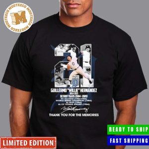 21 Detroit Tigers Willie Hernandez 1954-2023 Thank You For The Memories Signature Unisex T-Shirt