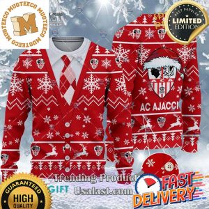 AC Ajaccio Football Club Cardian Ugly Sweater 2023 For Holiday 2023 Xmas Gifts