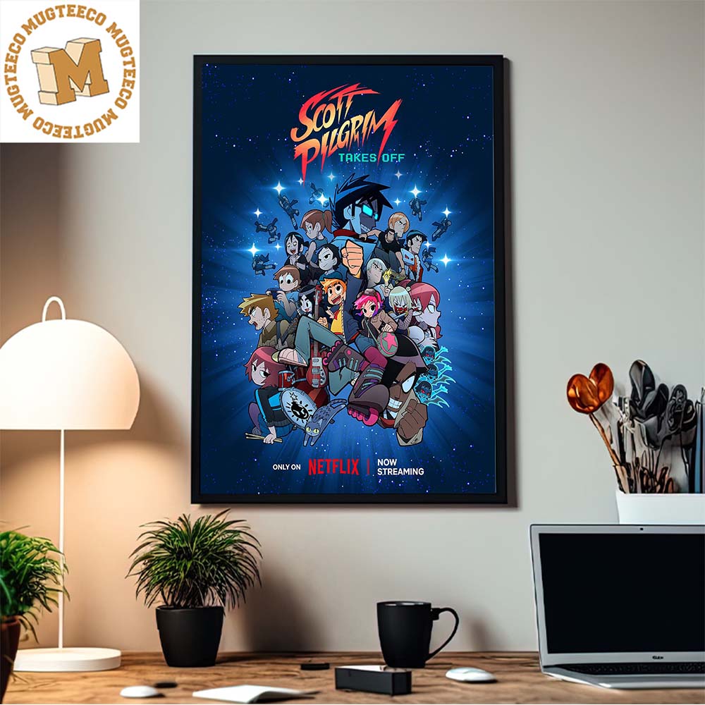 Anime Scott Pilgrim Takes Off Only On Netflix Home Decor Poster Canvas