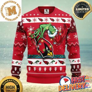 Arizona Cardinals Grinch Christmas Lights 2023 Holiday Gifts Ugly Christmas Sweater