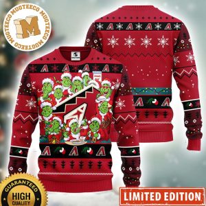 Arizona Diamondbacks 12 Grinch Funny Faces Happy Xmas Day Ugly Christmas Sweater